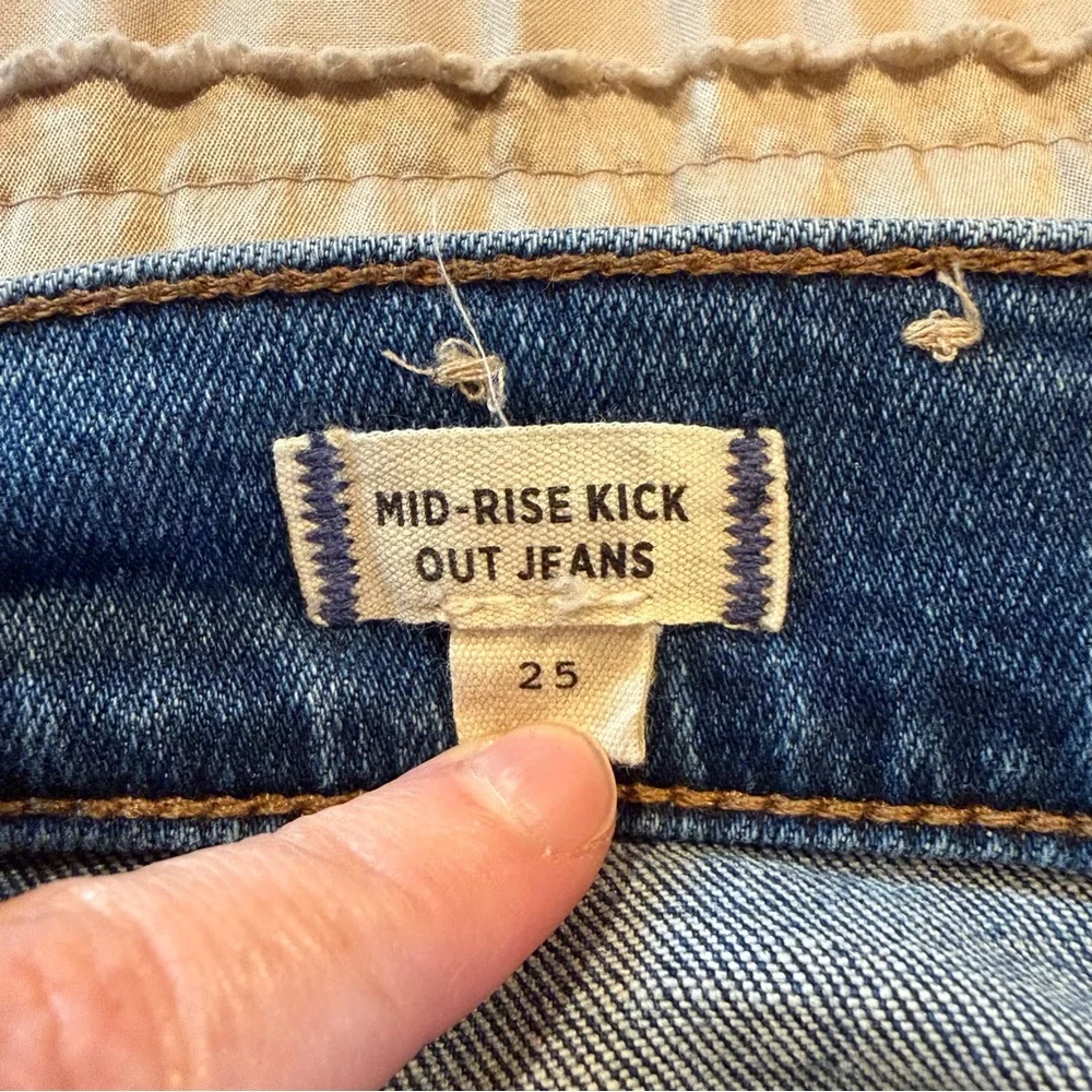 Madewell Mid Rise Kick Out Jeans Elkton Wash 25 Medium Wash Stretch Denim NO636 - Picture 5 of 10